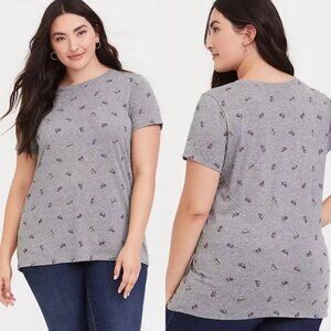 Torrid | Classic Fit Crew Tee - Triblend Jersey Bike Heathered Grey | Size 1X
